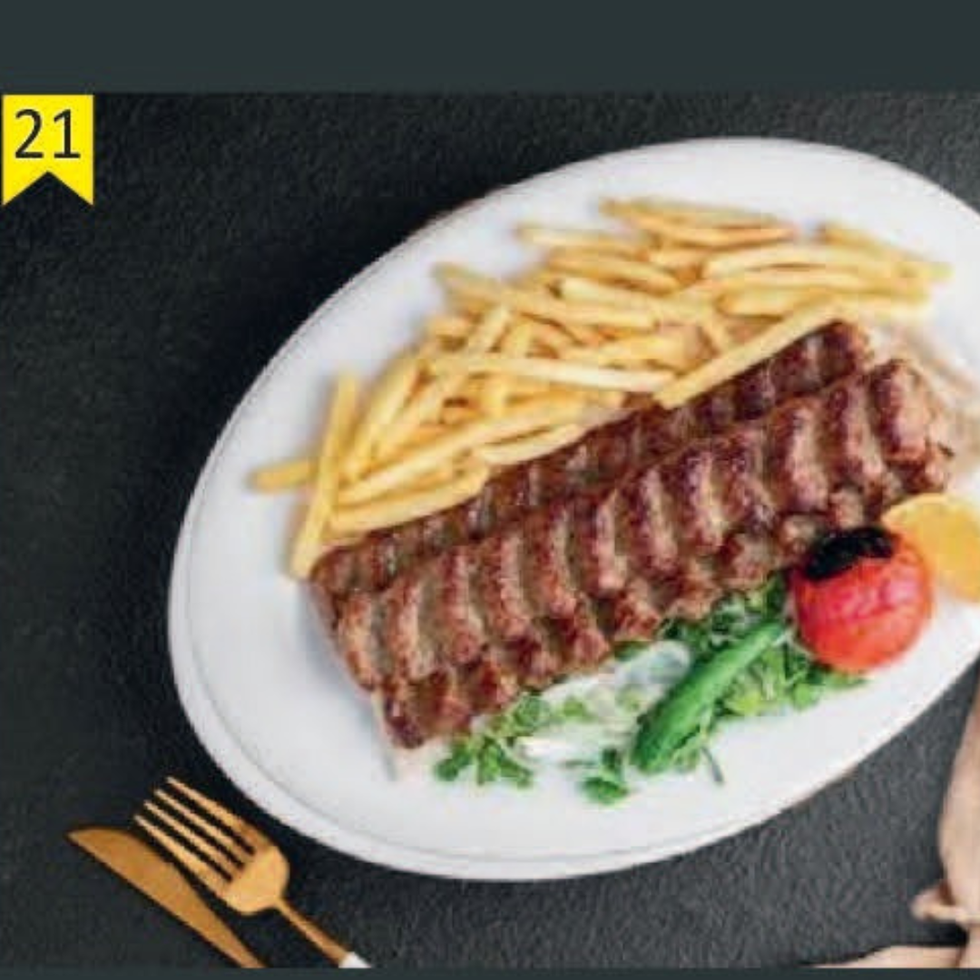 Minced Meat Kabab With Fries (Soup+Yogurt With Cucumber+Salad+Bread)