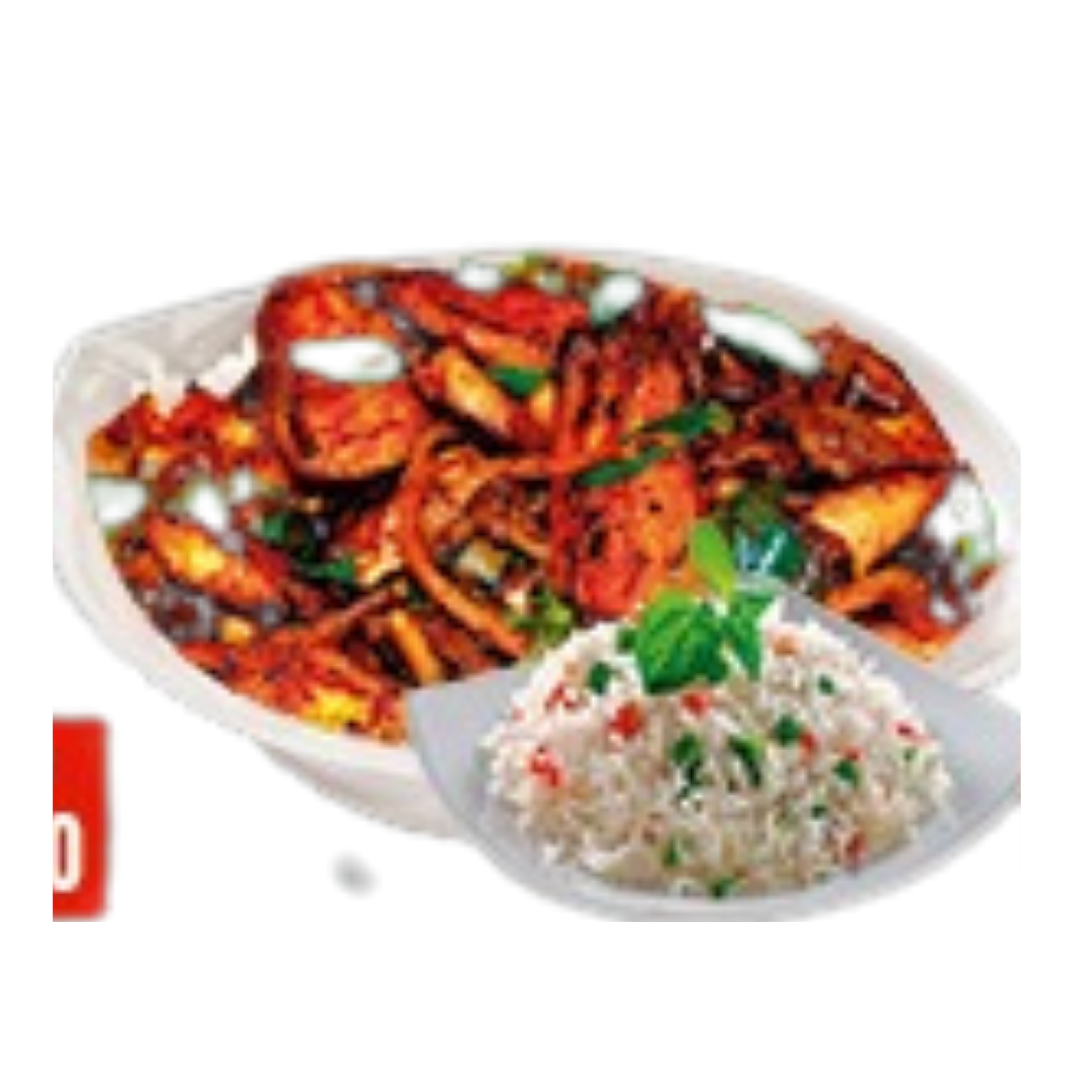 Fish Chilli with Fried Rice