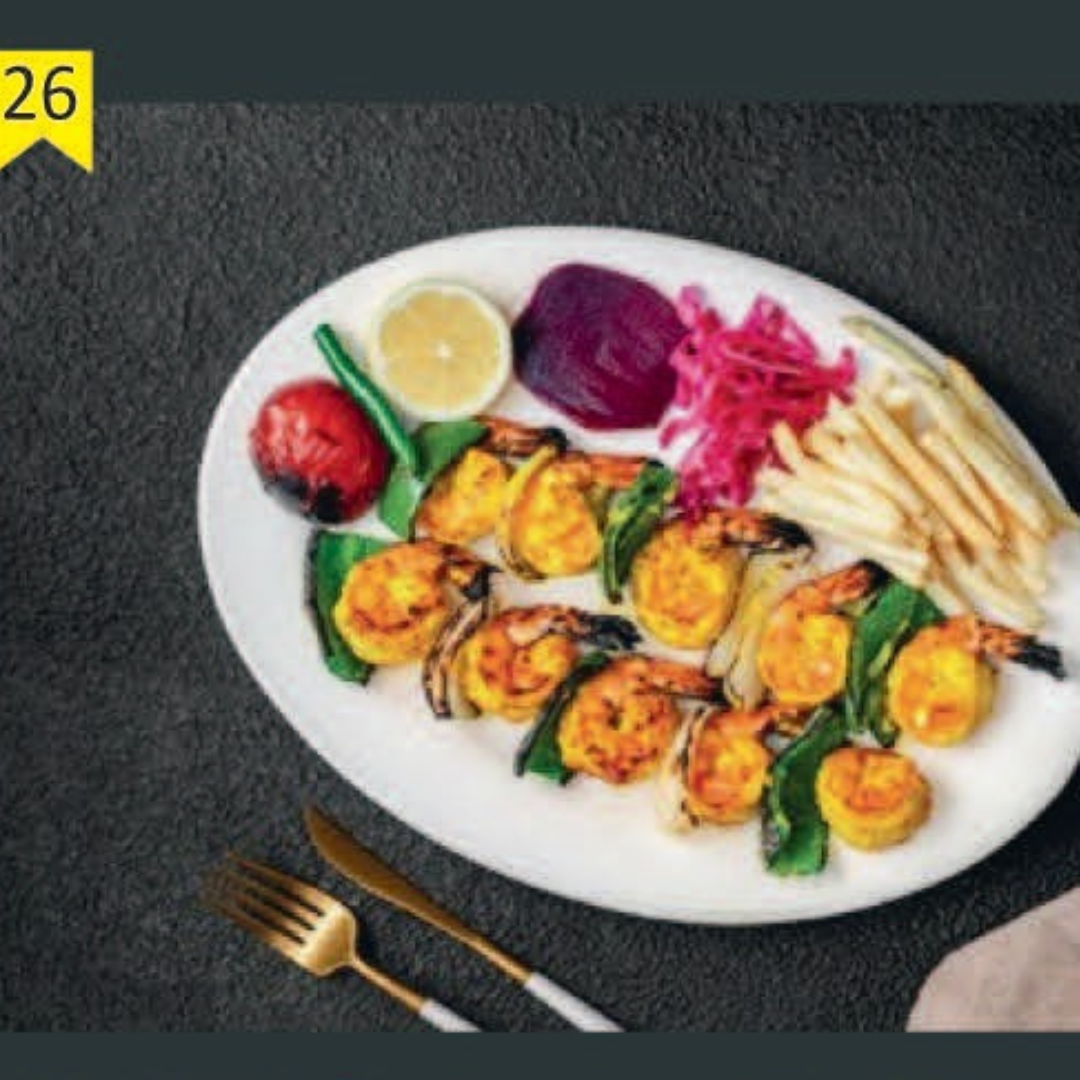 Grilled Shrimp With Rice Or Fries (Soup+Yogurt With Cucumber+Salad)